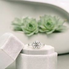 Diamant Ehering 18 Karat Weißgold Lab Grown Rund 2,5 Karat IGI Zertifiziert