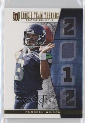 2012 Panini Momentum Rookie Team Threads Quad Prime 3/15 Russell Wilson RC 1j2