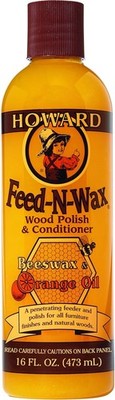 Howard Feed-N-Wax Wood Polish and Conditioner, 16 Fl Oz (Pack of 1), Orange
