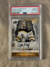 2008 UD Artifacts Tuukka Rask Auto Facts, Very Low Pop, 1of 1 Gem-mint 10.