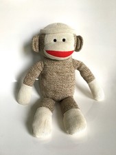 Retro Vintage Sock Monkey Plush Doll  15" tall 