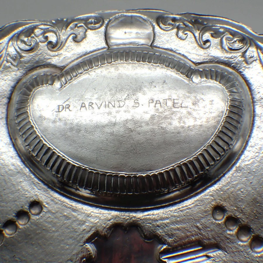 Bandeja de caja de especias tradicional de plata de ley de Oriente Medio Foto 4 de 4