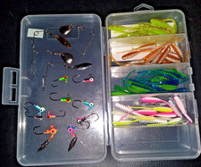 #5VANZ BADAZZ Crappie BAIT 60pcs 2" Zippers with 10 jigs FOUR spinners  FREE Box
