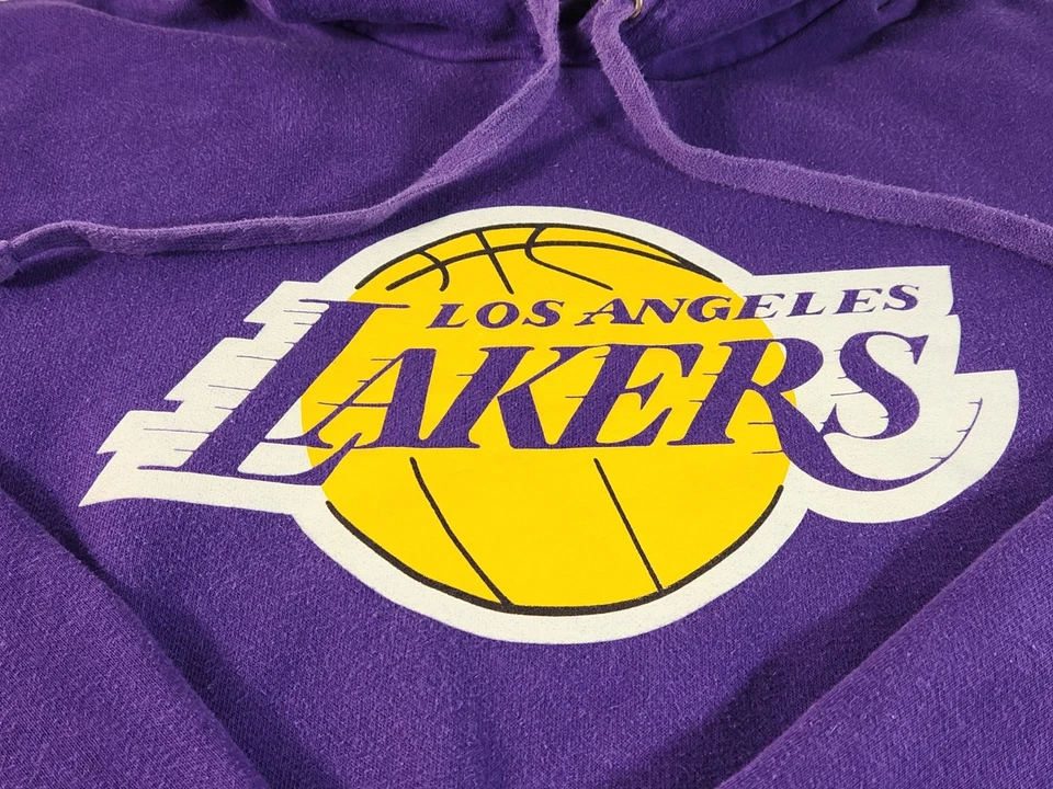 Los Angeles Lakers Primary Logo Pullover Hoodie SZ L Drawstrings Kangaroo Pocket - Image 2 of 4