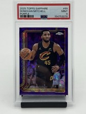 2025 TOPPS CHROME SAPPHIRE  #69 DONOVAN MITCHELL PURPLE PSA9 POP2 🕷️ 60/75