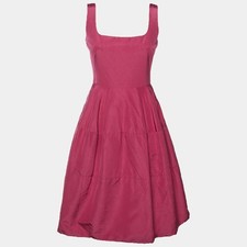 Alexander McQueen Pink Silk Faille Flared Mini Dress S