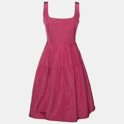 Alexander McQueen Rosa Seda Faille Acampanado Mini Vestido S - Imagen 1 de 4