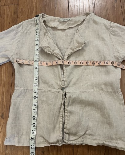 Viola Borghi Jacket Medium Women's 100% Linen Neutral Color Casual Fit Lagenlook - Picture 5 of 9
