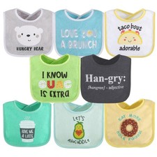 Baby Boy or Girl Terry Bibs Set of 8100 Cotton, Soft, Absorbent Baby Bibs, U...