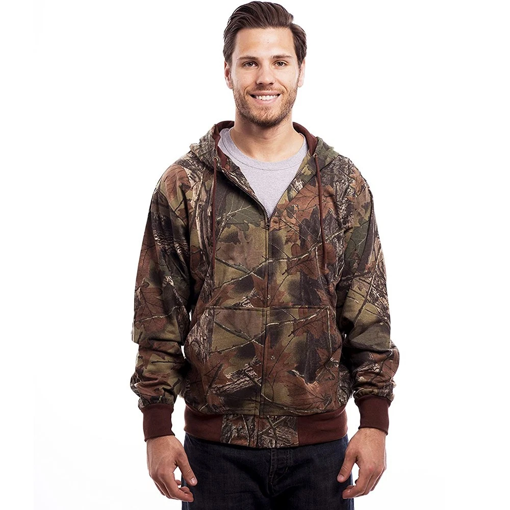 TrailCrest Men'sCotton Blend Camouflage / Faded Camo Zip Hoodie Jacket Outerwear - product detail image 1