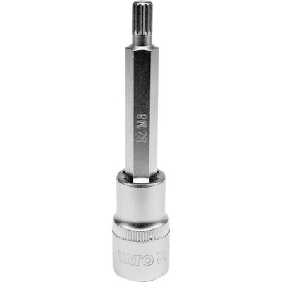 Professioneller SPLINE Steckschlüssel 1/2 Zoll M8 Schaft Chrombeschichtet