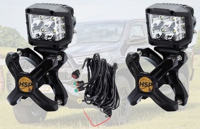 2x LED Fernscheinwerfer + Schelle + Kabelbaum passend für Toyota Hilux Fernlicht