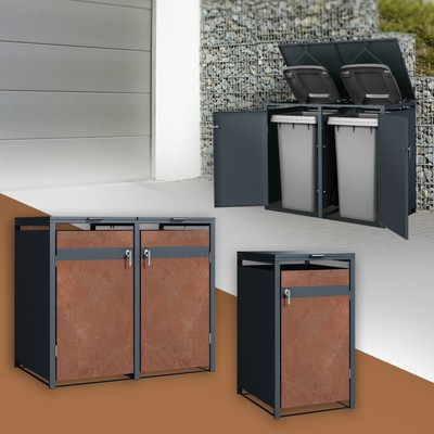 1/2/3/4er Mülltonnenbox Mülltonnenhaus Mülltonnenverkleidung Aufbewahrungsbox