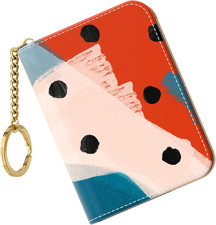 Credit Card Holder, Small RFID Card Wallet for Women, Slim Leather Card Holder W
