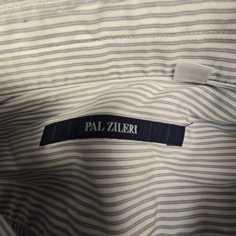 Camisa Pal Zileri Para Hombre GRANDE Azul Manga Larga Abotonada Cuello Algodón Talla L Foto 3 de 4