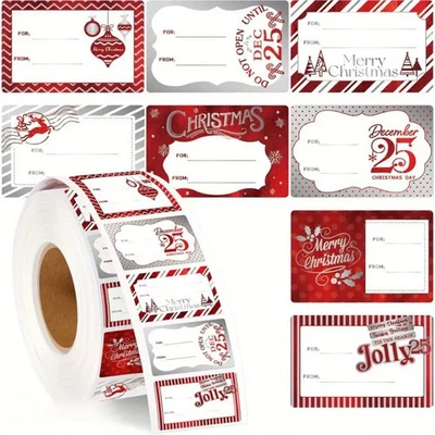 1 Roll Christmas Gift Tags Stickers Gift Labels Self Adhesive Stickers