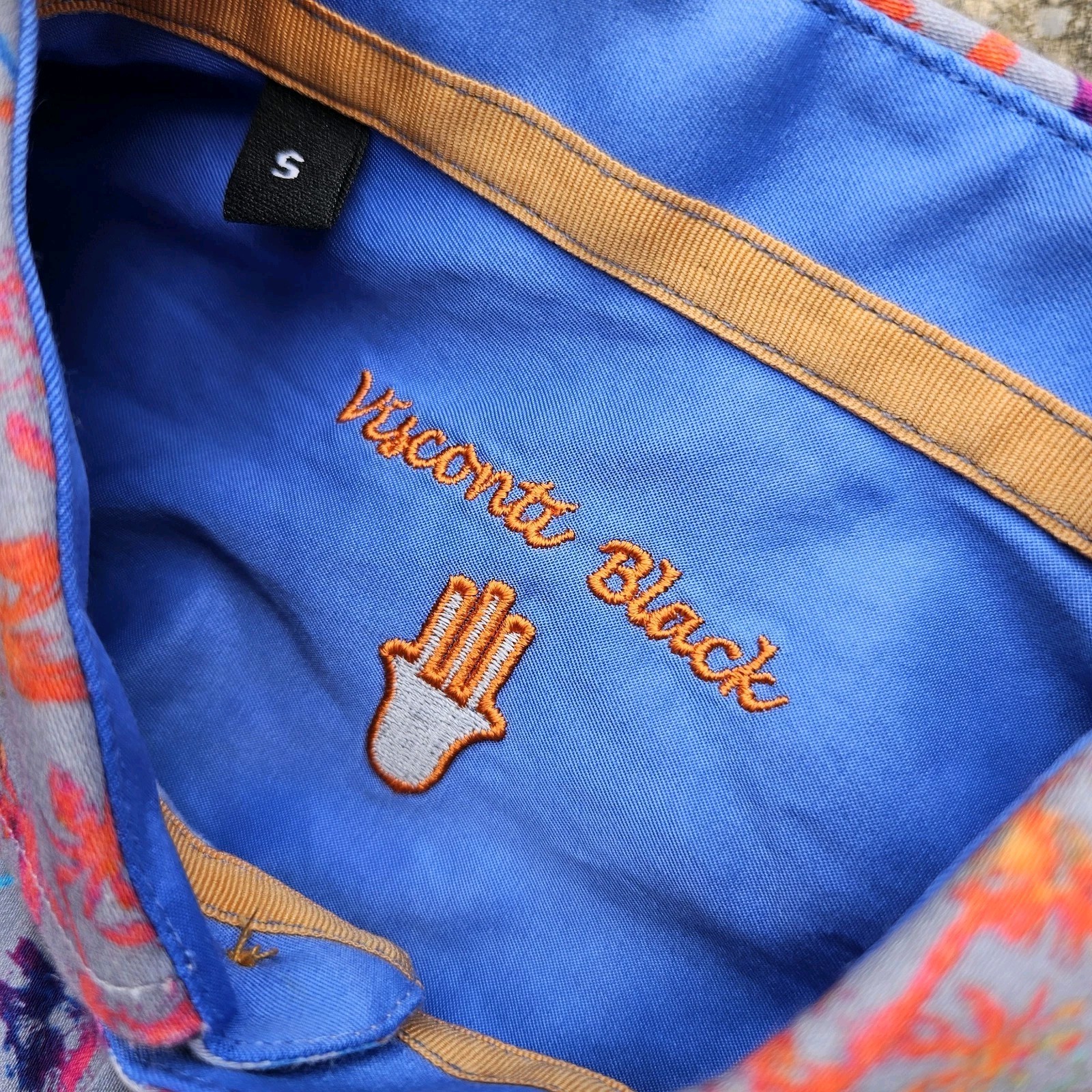 Visconti Black Patterned Button Up Short Sleeve S… - image 5