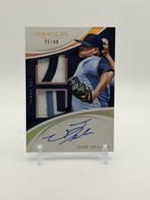 2017 Panini Immaculate Baseball Dual Patch Auto Jose De Leon /49