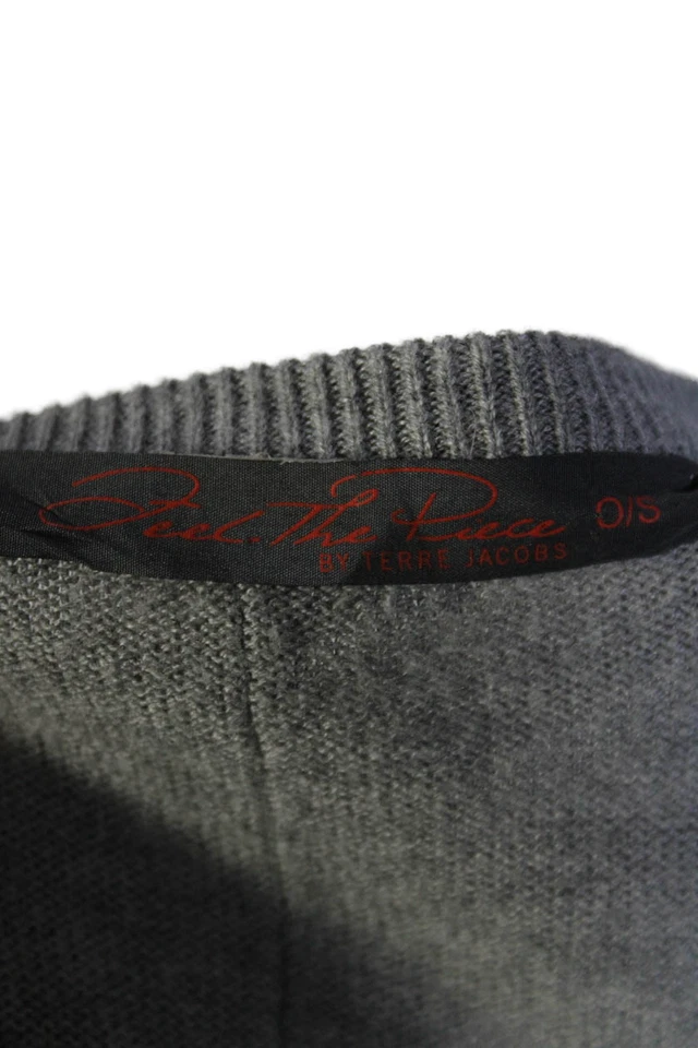 Sudadera Feel The Piece para mujer manga larga cuello en V gris algodón talla única Foto 4 de 4