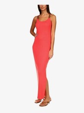 Michael Kors ECO TANK SLIT MAXI DRESS Coral Red Size XS