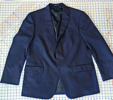 Hart Schaffner  Marx Men's Blue Wool Pinstripe Blazer 48L Single-Breasted