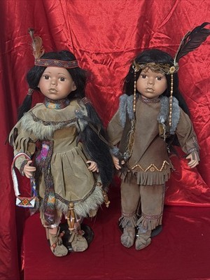 Indianer CATHEY SAMMLUNG Indianer Junge/Mädchen 21  Porzellan Puppen 1/5000