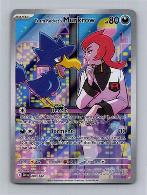 Team Rocket's Murkrow Illustration Rare SV10: Destined Rivals 200/182 NM