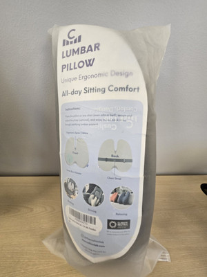 Cushion Lab Extra Dense Lumbar Pillow Patented Ergonomic Multi-Region Back Pain