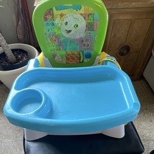 Disney Baby High Chair Blue Green White w/ Removable Tray  Cup Holder