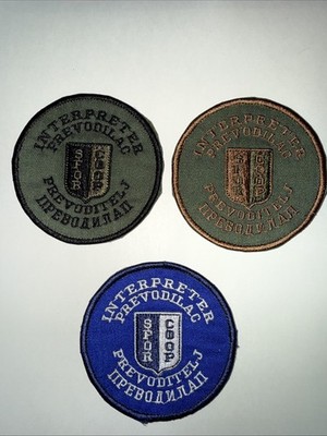 French Foreign Legion SFOR interpreter Color Patch Set Of 3 -scarce!!