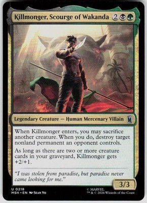 Killmonger Scourge of Wakanda 218 Marvel Super Heroes Magic the Gathering