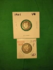 1901 & 1904 Barber Dimes Lot of 2 90% Silver 10c
