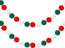 3 packs of-Christmas Garlands 1.2" Large Pom Pom Garland Boho Decor 16.4FT- each