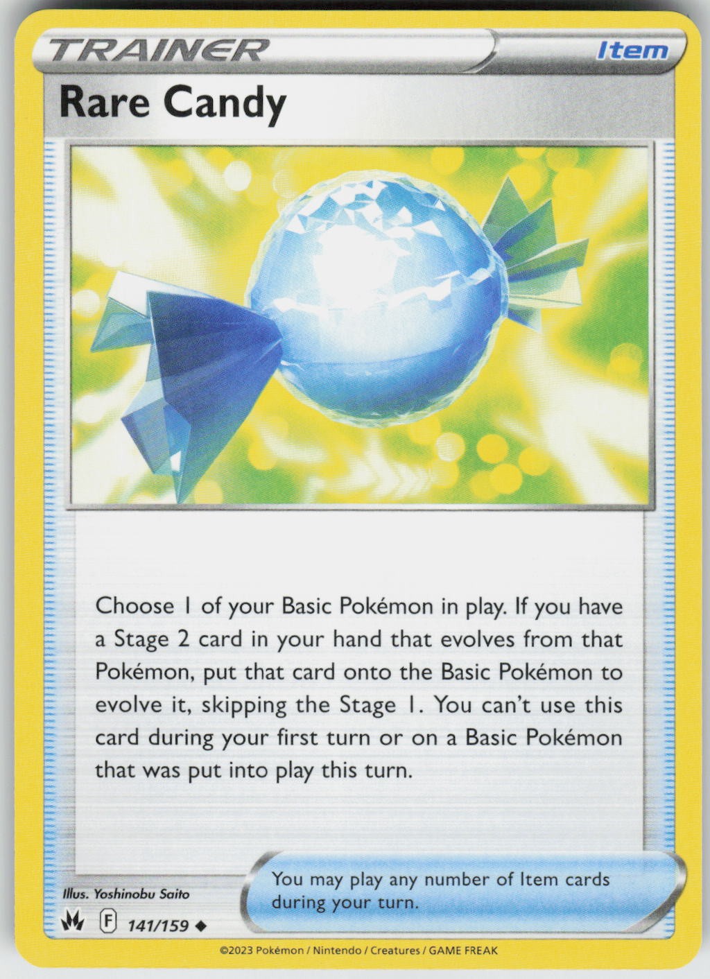 Rare Candy 141/159 Uncommon Crown Zenith Pokemon Lightly Played