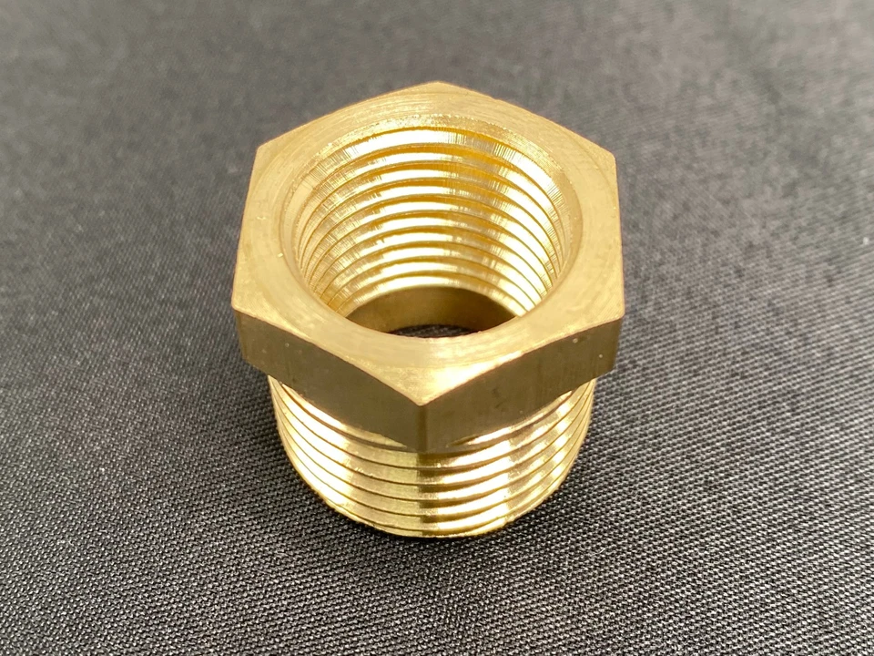 4 PK Hex Reducer Bushing 1/2" Male x 3/8" Female NPT Adapter Pipe Fitting Brass - Image 4 of 4