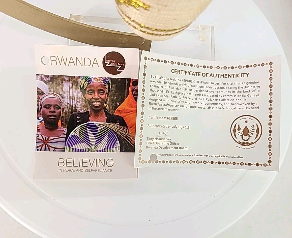 '16 Year Of Peace Macy's Inaugural Edition Ornament Rwanda Handwoven Basket 1267