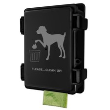 Wall-Mounted Dog Poop Bag Dispenser Station - Waterproof, Black