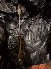 Vintage Brass Long Handled Shoe Horn with Ornate Decorative Handle