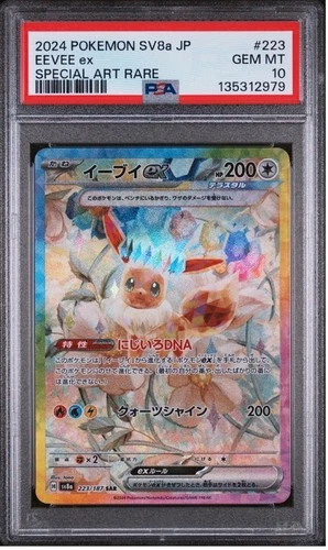Pokémon TCG Eevee 223/187 SAR SV8a-JP Terastal Festival PSA 10 Gem Mint 🔥