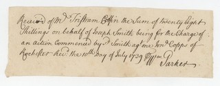 The Family of Tristram Coffin 1739 Doc. Great Grandson Captain Tristram Coffin