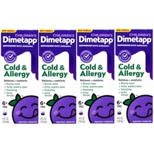 4 Pack Dimetapp Childrens Cold  Allergy Cold Grape Flavor 4 Oz Each
