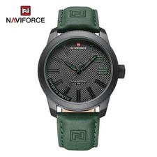 NAVIFORCE Analogue Leather Stainless Steel Back Quartz Waterproof Wrist Watch