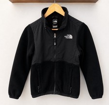 The North Face Denali Jacket Girls 10/12 Black Fleece Full Zip Pockets Outdoor