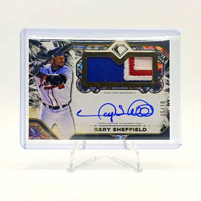 2025 Diamond Icons Gary Sheffield Auto /10 Jumbo Patch Black #AJP-GS Braves