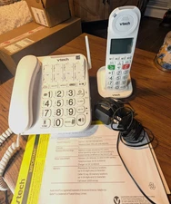 VTech Phone Amplified Corded Cordless Answering System SN5147 White