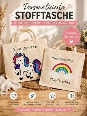 Wechselbeutel Einhorn Regenbogen Kindergarten Wechselkleidung Transport Neu Top
