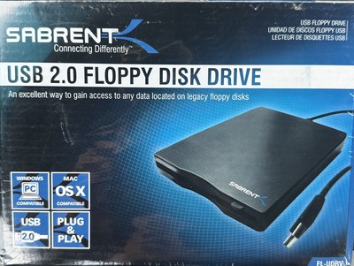 USB 2.0 External Floppy Disk Drive 3.5'' 1.44MB Windows Mac OS SEALED NEW SORBENT