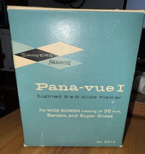 Vintage Pana-Vue I Slide Viewer for 35mm slides by Sawyers EUC w Original Box-