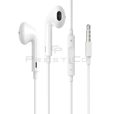 Kopfhörer Headset 3,5 mm | Stereo Jack | Mikrofon Weiß HF3 PRESTICO