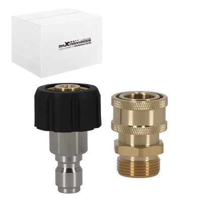 #ad #ad 2* Pressure Washer Coupler M22 14mm to 3 8quot; Quick Connect 5000PSI Stainless $14.02